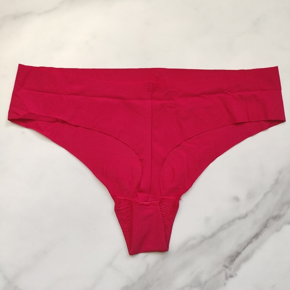 NWOT CALVIN KLEIN INVISIBLES THONG PANTY IN PERSIAN RED SIZE LARGE - Picture 2 of 4